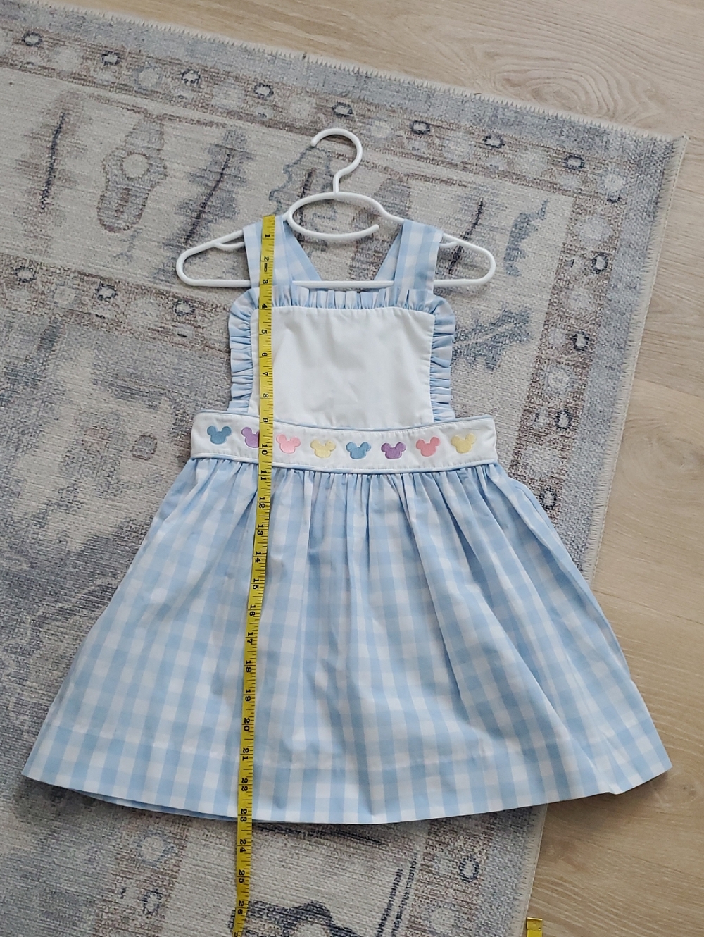 Stitchy Fish Girls Blue Gingham Embroidered Disney Mouse Dress Sz4T - Picture 4 of 10